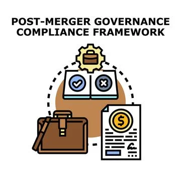 Post merger governance compliance framework vector concept Stock Illustration