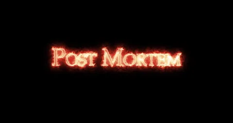 Post Mortem written with fire. Loop Stock Footage 267872300