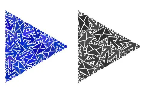 Post Movement Mosaic Play Function Icons 库存插图
