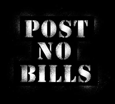 Post no bills graffiti spray Stock Illustration