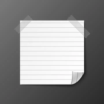 Post note paper with shadow, vector illustration Stock Illustration