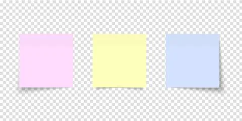Post note set. Colored sheets of note papers Stock Illustration
