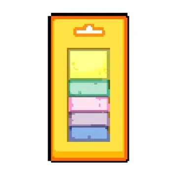 Post note sticker pixel art vector illustration sign Stock Illustration