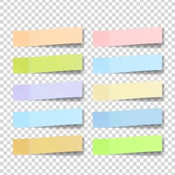 Post Note Sticker Vector. Color Sticky Notes. Isolated 3D Realistic Illustration Illustrazione stock