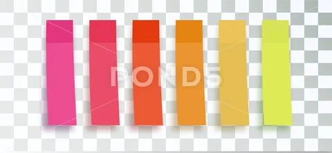 Post note stickers on transparent background. color sticky tapes with ...