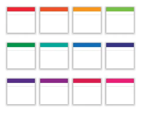 Post to notes stickers isolated on white background. Vector colored paper, sc Stock Illustration