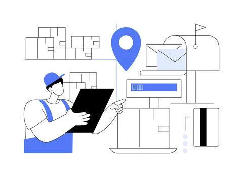 Post office abstract concept vector illustration. Stock Illustration