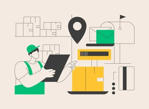 Post office abstract concept vector illustration. Illustration