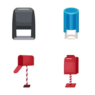 Post office and mail delivery icons collection Stock Illustration