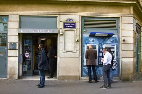 Post office with automatic payment service on street Stock Photos