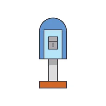 Post office box line icon concept. Post office box flat vector sign, symbol Illustration