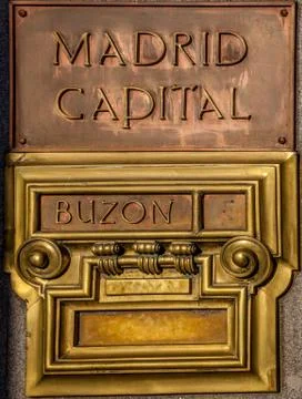 Post office box in madrid Stock Photos