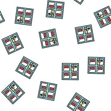 Post office box vector seamless pattern Stock Illustration