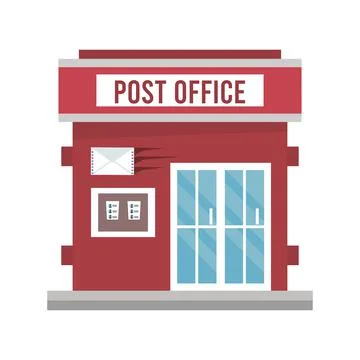 Post office building facade icon Illustration