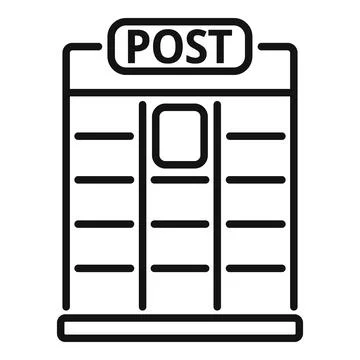 Post office building facade icon Illustration