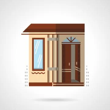 Post office building flat color design vector icon Ilustración de archivo