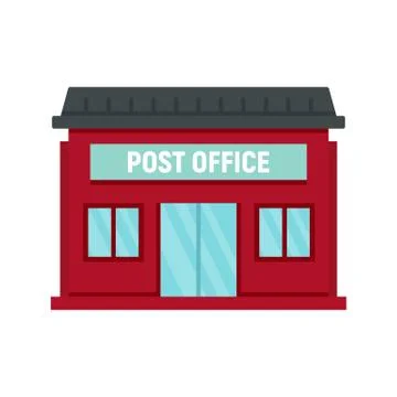 Post office building icon, flat style Ilustración de archivo