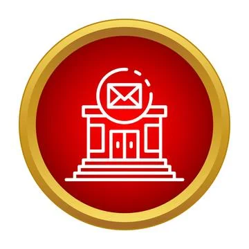 Post office building icon representing postal services and mail Ilustração Stock