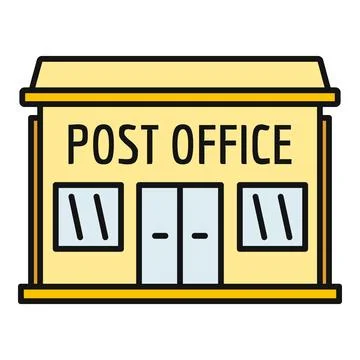 Post office building icon representing postal service Stock Illustration