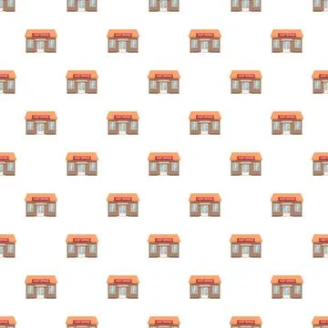 Post office building seamless pattern illustration Illustrazione stock