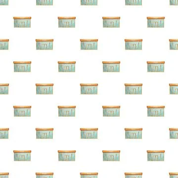 Post office buildings creating seamless repetitive pattern Ilustração Stock