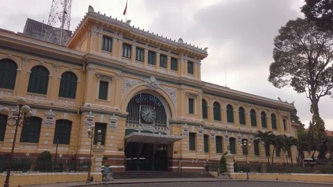 Post Office (Buu Dien), Saigon Ho chi minh, Vietnam. Stock Footage 115066279