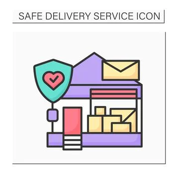 Post office color icon Illustration