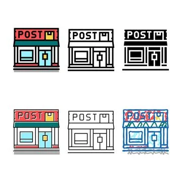 Post office color icon vector looks Stock Illustration
