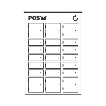 Post office. The concept of delivery of cargo and parcels. Linear modern styl Illustrazione stock