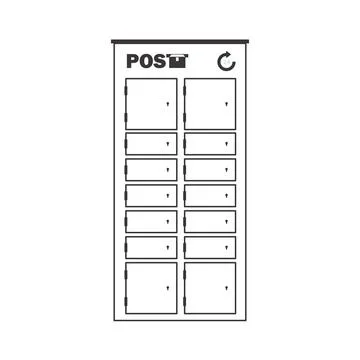 Post office. The concept of delivery of cargo and parcels. Linear modern styl Illustrazione stock
