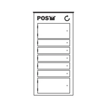 Post office. The concept of delivery of cargo and parcels. Linear modern styl Illustrazione stock