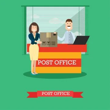 Post office concept vector illustration in flat style. Illustration
