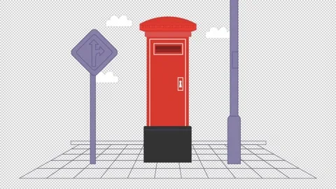 Post Office Day Animation Alpha Background Stock Footage 218383780
