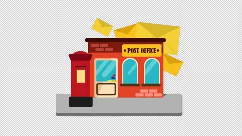 Post Office Day Animation Alpha Background Stock Footage 218383787