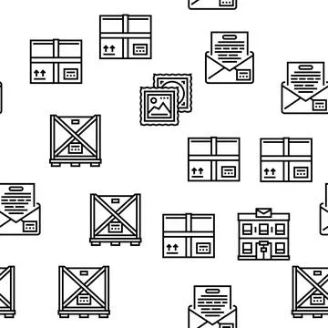 Post Office Delivery Service Vector Seamless Pattern Illustration