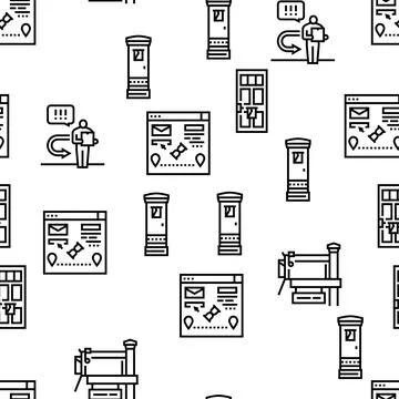 Post Office Delivery Service Vector Seamless Pattern Illustration