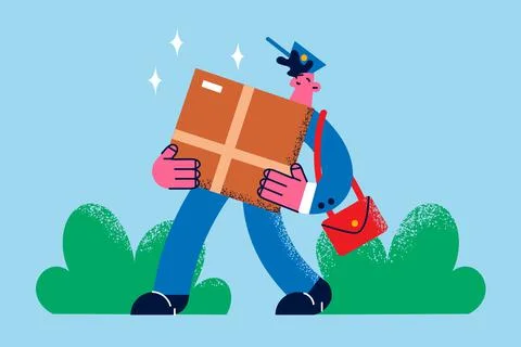 Post office delivery services concept Illustrazione stock
