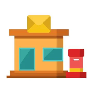 Post office flat clipart vector illustration 스톡 일러스트