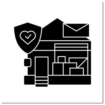 Post office glyph icon Illustration