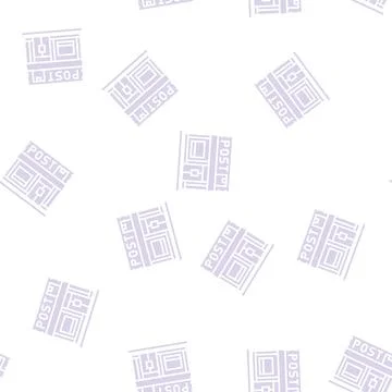 Post office glyph seamless pattern Stock Illustration