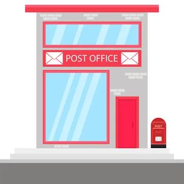 Post Office Icon and Mail Box Isolated on White Background Illustrazione stock