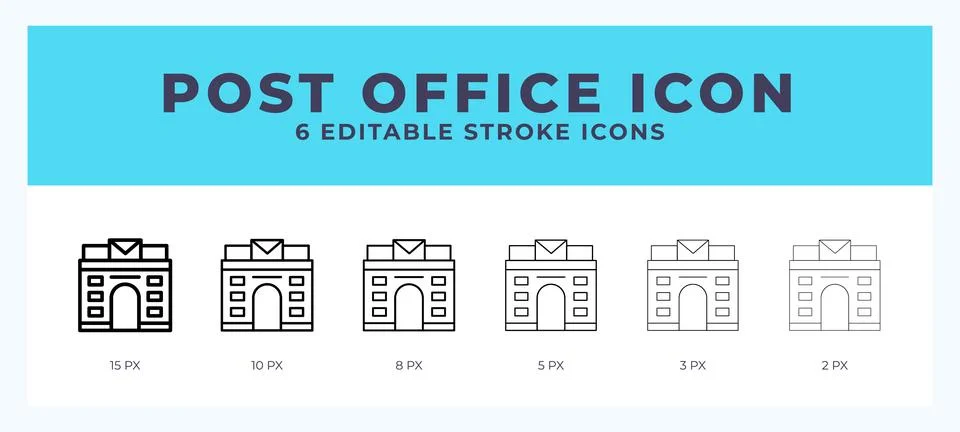 Post office icon. Editable stroke line icon vector illustration. Stock Illustration