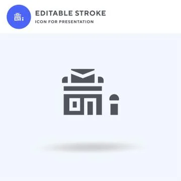 Post Office icon vector, filled flat sign, solid pictogram isolated on white, Stock Illustration