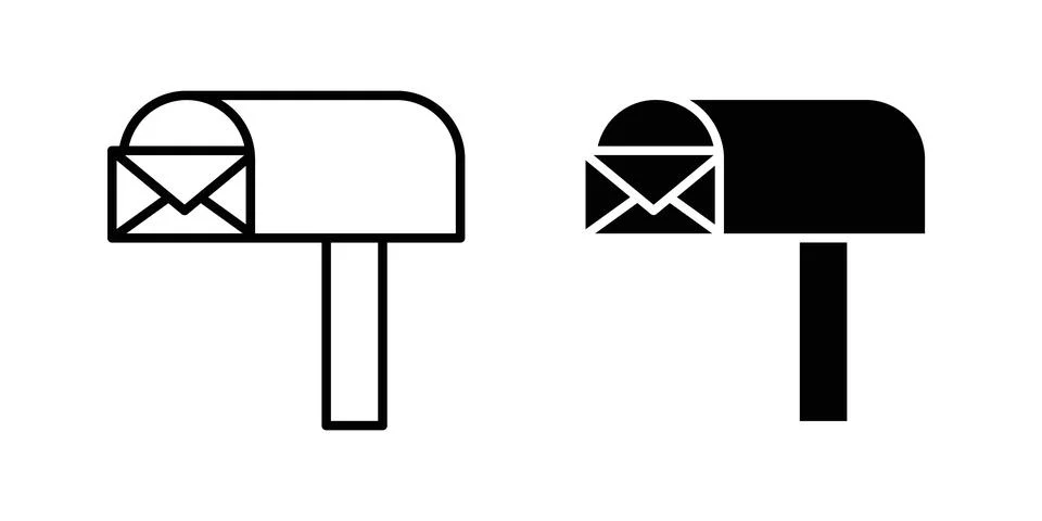 Post office icon vector template set in black Stock Illustration