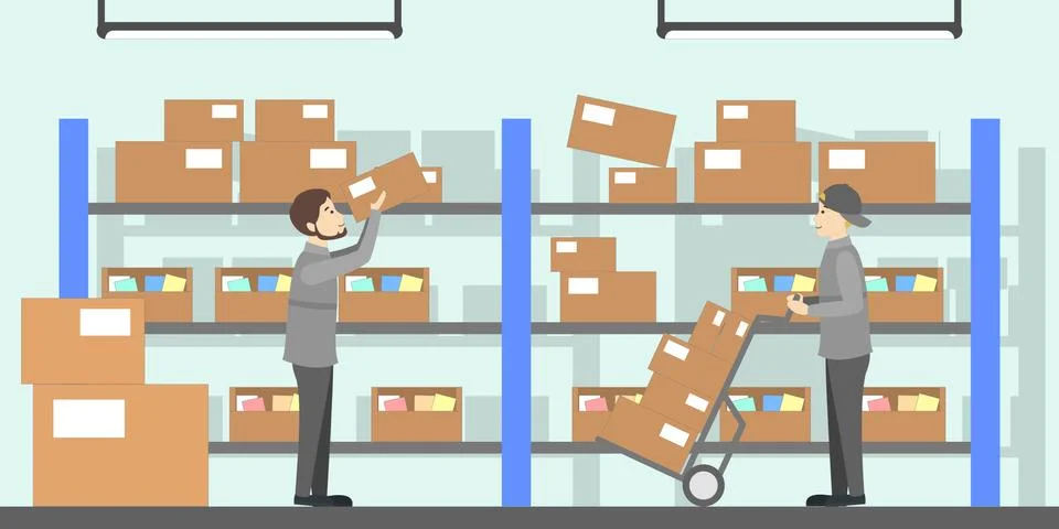 Post office interior. Illustration