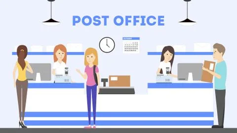 Post office interior. Illustration