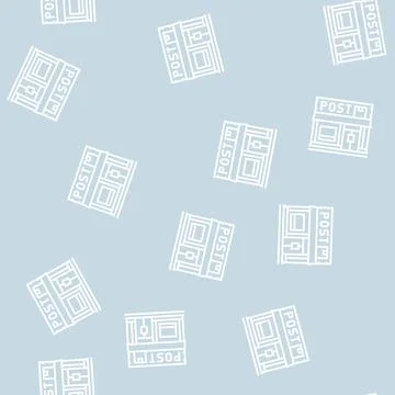 Post office line seamless pattern Stock Illustration