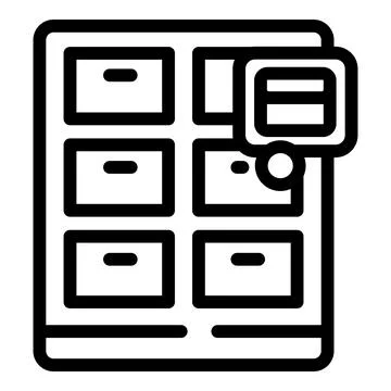 Post office locked boxes icon outline vector. Storage parcel Stock Illustration