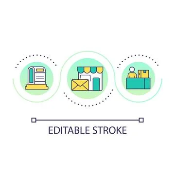 Post office loop concept icon Illustration