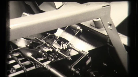 Post Office Mail Sorting Machine Shot of Inside Mechanism Of Industrial Design Stock Footage 130171454